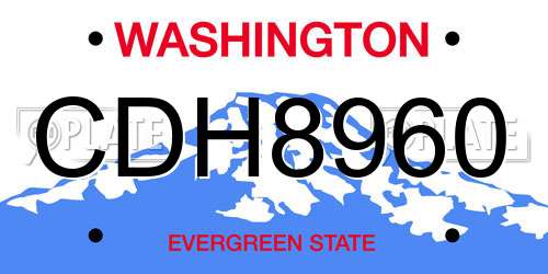 CDH8960 Washington License Plate