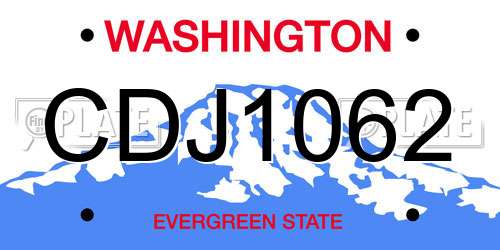 CDJ1062 Washington License Plate