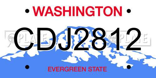 CDJ2812 Washington License Plate