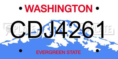CDJ4261 Washington License Plate
