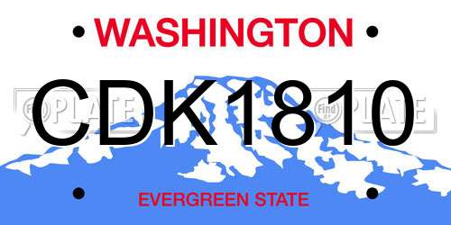 CDK1810 Washington License Plate