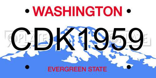 CDK1959 Washington License Plate