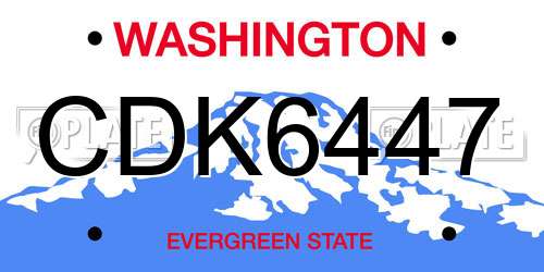 CDK6447 Washington License Plate