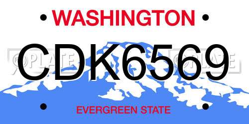 CDK6569 Washington License Plate