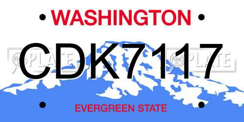 CDK7117 Washington License Plate