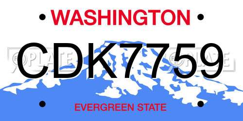 CDK7759 Washington License Plate