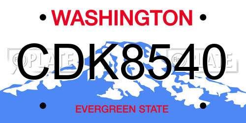 CDK8540 Washington License Plate