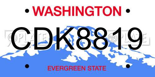 CDK8819 Washington License Plate