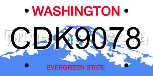 CDK9078 Washington License Plate