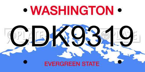 CDK9319 Washington License Plate
