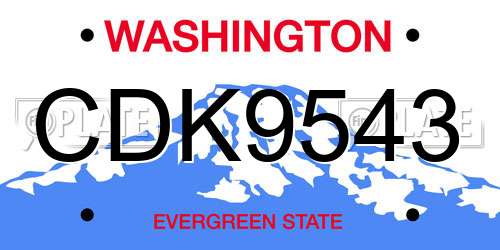 CDK9543 Washington License Plate