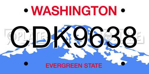 CDK9638 Washington License Plate