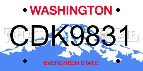 CDK9831 Washington License Plate