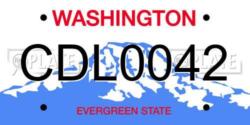 CDL0042 Washington License Plate