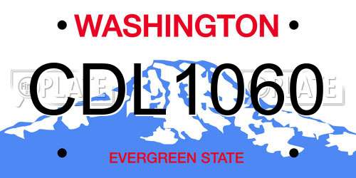 CDL1060 Washington License Plate