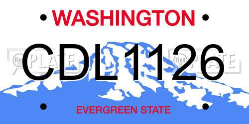 CDL1126 Washington License Plate