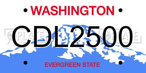 CDL2500 Washington License Plate