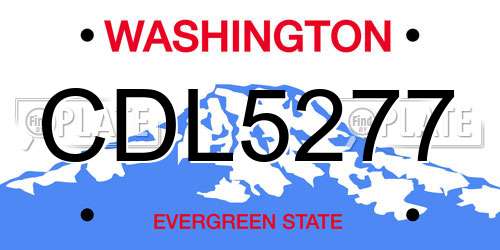 CDL5277 Washington License Plate