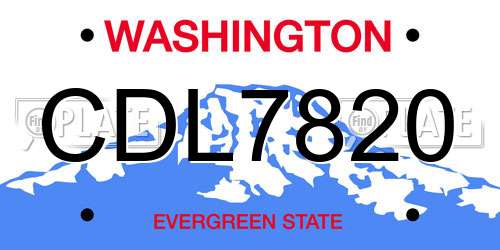 CDL7820 Washington License Plate