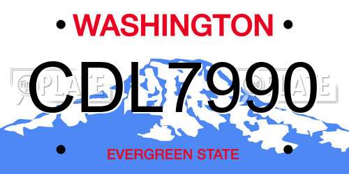 CDL7990 Washington License Plate