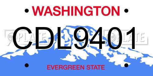 CDL9401 Washington License Plate