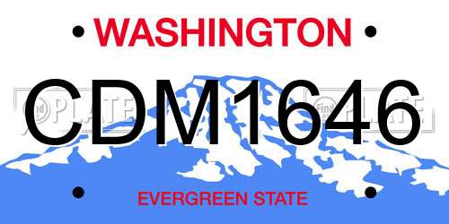 CDM1646 Washington License Plate