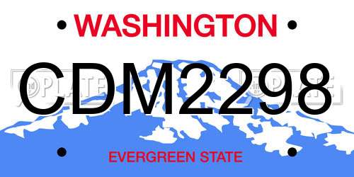 CDM2298 Washington License Plate