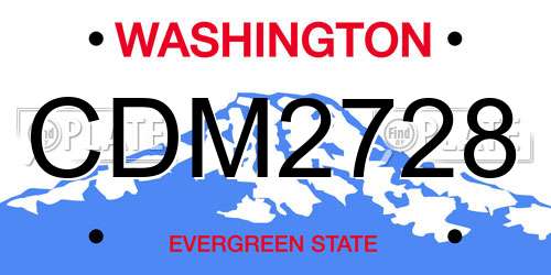 CDM2728 Washington License Plate