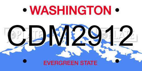 CDM2912 Washington License Plate