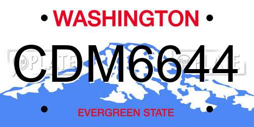 CDM6644 Washington License Plate