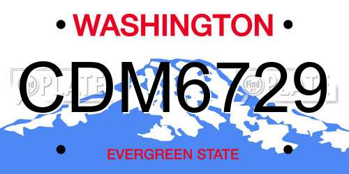 CDM6729 Washington License Plate
