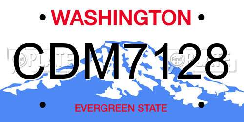 CDM7128 Washington License Plate