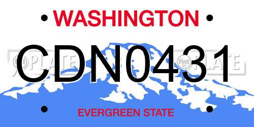 CDN0431 Washington License Plate