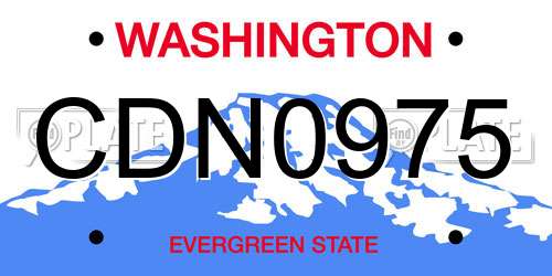 CDN0975 Washington License Plate