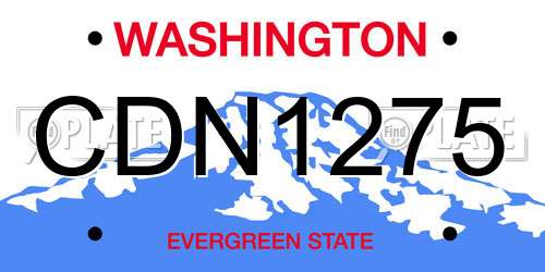 CDN1275 Washington License Plate