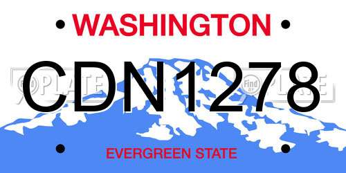 CDN1278 Washington License Plate