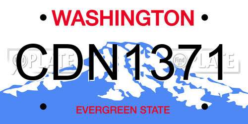 CDN1371 Washington License Plate