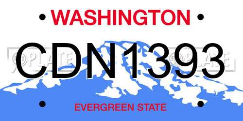 CDN1393 Washington License Plate