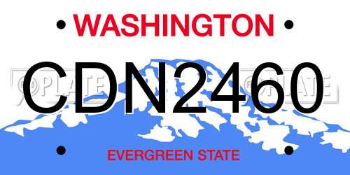 CDN2460 Washington License Plate
