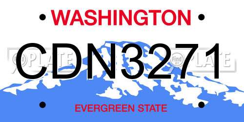 CDN3271 Washington License Plate