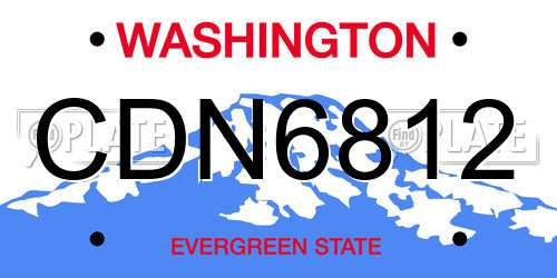 CDN6812 Washington License Plate