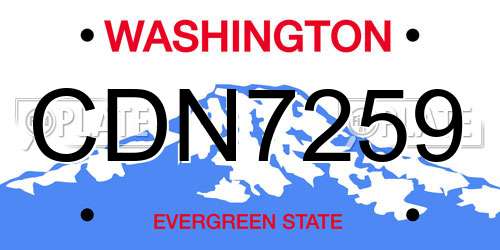 CDN7259 Washington License Plate