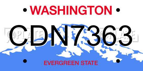 CDN7363 Washington License Plate