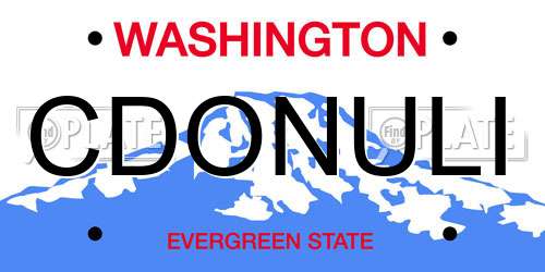 CDONULI Washington License Plate