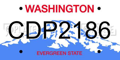 CDP2186 Washington License Plate