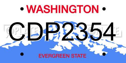 CDP2354 Washington License Plate