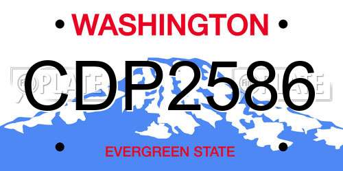 CDP2586 Washington License Plate