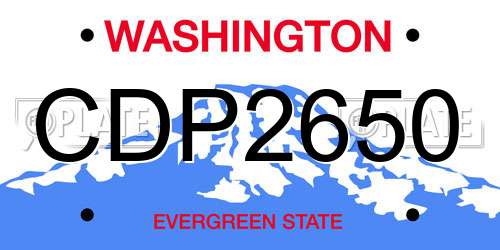 CDP2650 Washington License Plate