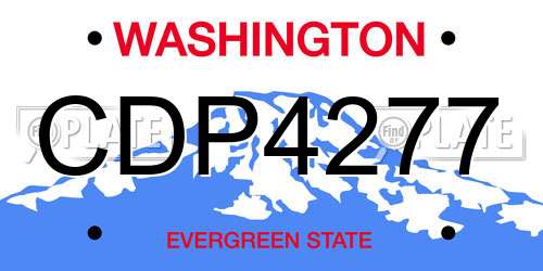 CDP4277 Washington License Plate