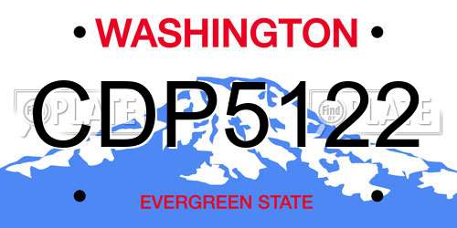 CDP5122 Washington License Plate